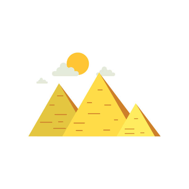 Egypt Great Pyramids, sign of traditional Egyptian culture vector Illustration Egypt Great Pyramids, sign of traditional Egyptian culture vector Illustration on a white background pyramid of mycerinus stock illustrations