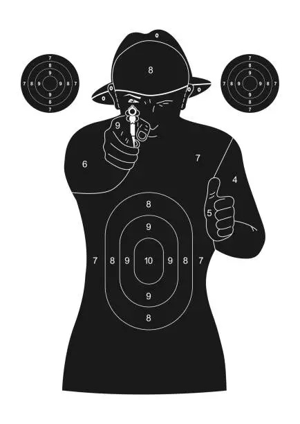 Vector illustration of Human silhouette target