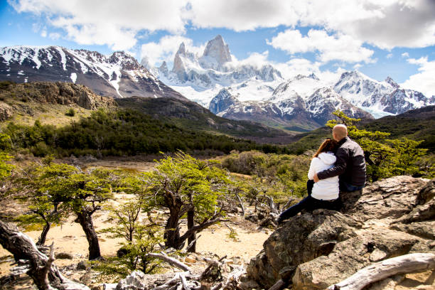 Discovering Argentina Inspiration trip in Patagonia fitzroy range stock pictures, royalty-free photos & images