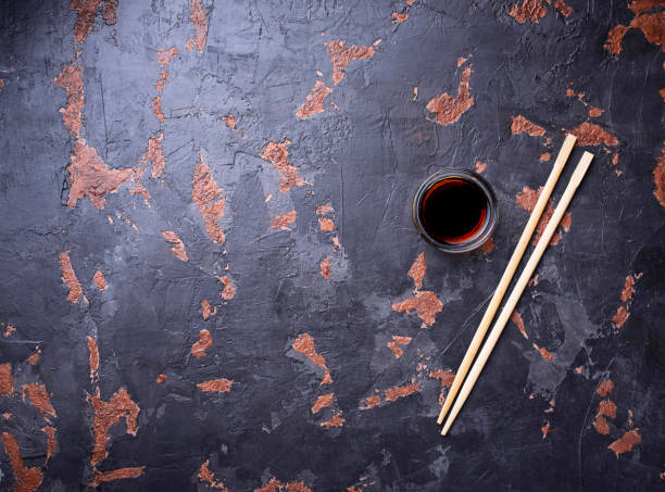 istock Soy sauce and sushi chopsticks 876965624