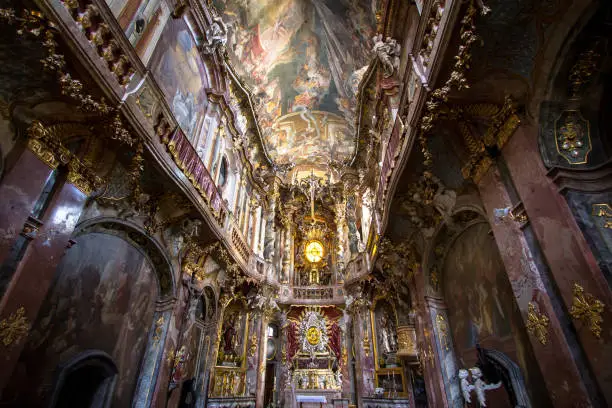 Interior of Asamkirche (St. Johann Nepomuk), Munich, Germany