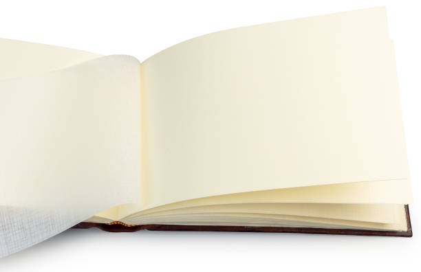 istock Opened part of book with blank pages on white background 876975166
