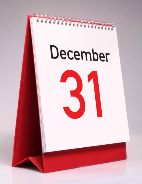 istock Simple desk calendar for New year eve. 876975216
