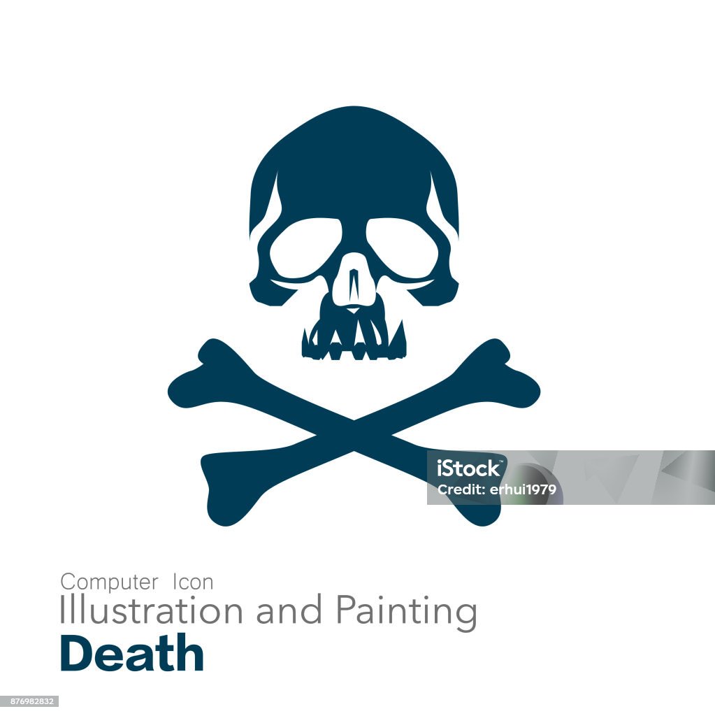 death Illustration and Painting Skull and Crossbones stock vector