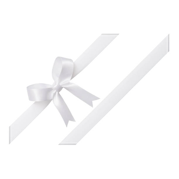 istock White gift ribbon tied in a bow on white background, cut out 876995166