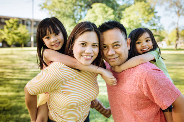 istock Happy family of four 876997574
