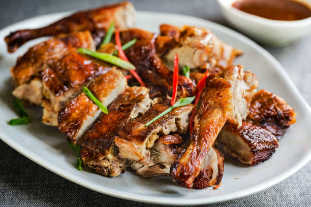 istock Thai style Roasted Chicken with Chili Sauce 876998248