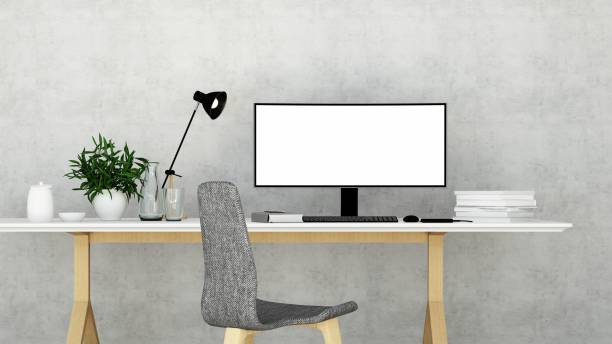 istock 3D Rendering minimal style Interior minimal work space or living room and wall decorate in hotel 876998842