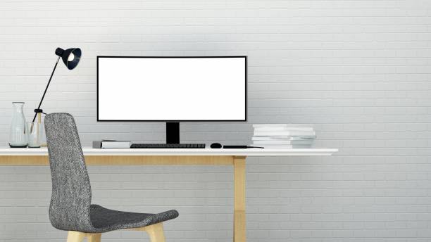 istock 3D Rendering minimal style Interior minimal work space or living room and wall decorate in hotel 876998954