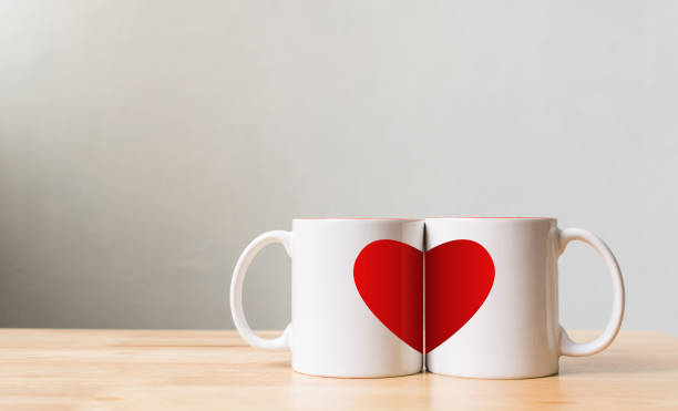 istock Valentine's day concept, White cup and red heart 877001598