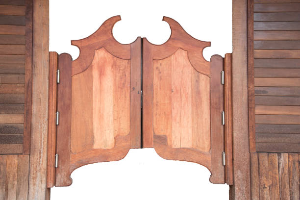 istock A rustic wooden window is a white background 877006198