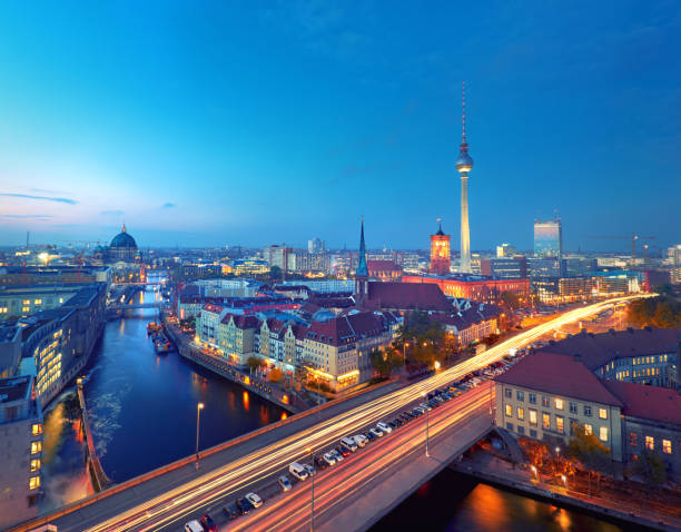 istock Skyline Of Berlin in Germany after sunset 877006528