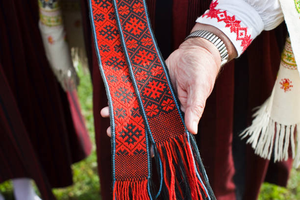 istock Latvian folk costumes belt 877006676