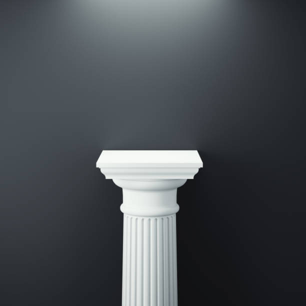 White greek column. 3d rendering stock photo