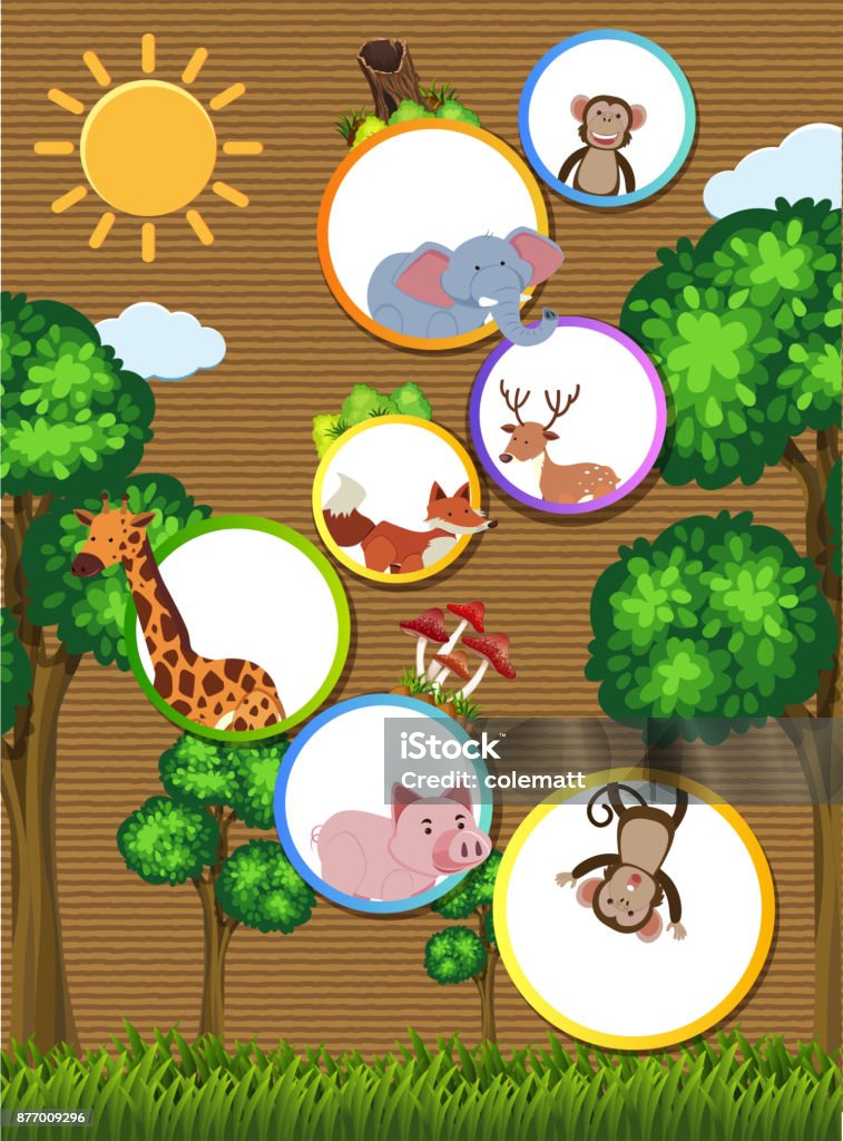 Border Template With Wild Animals On Cardboard Paper Stock Illustration - Download Image Now - iStock Border Template With Wild Animals On Cardboard Paper Stock Illustration - Download Image Now - iStock