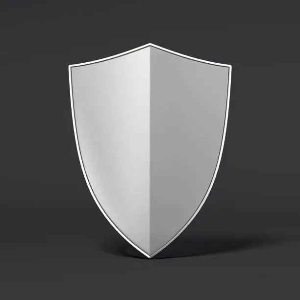 Photo of Metal shield. 3d rendering