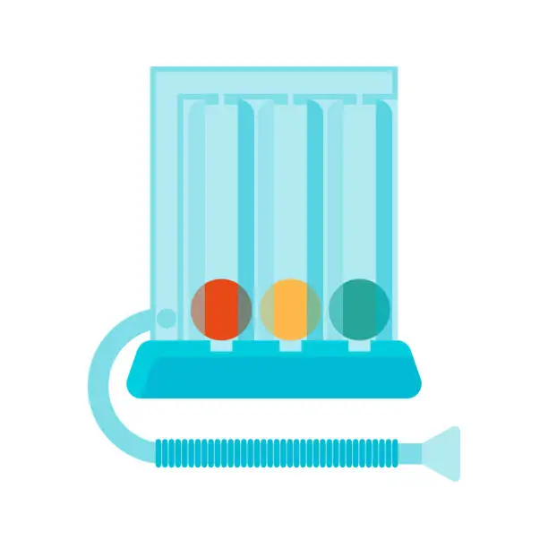Vector illustration of Spirometer medical equipment. The device determines the volume of the lungs. Vector flat icon