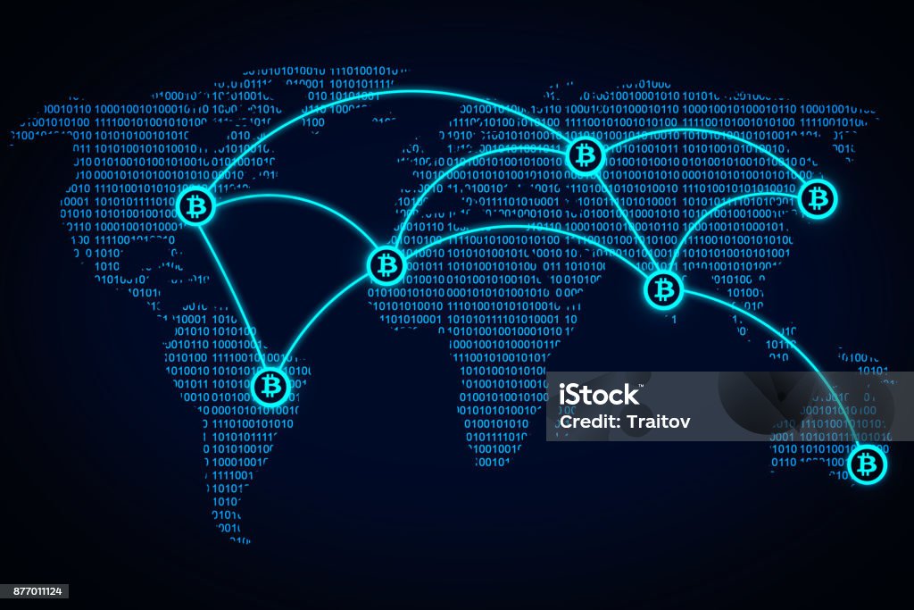 Système international cryptocurrency - Photo de Bitcoin libre de droits