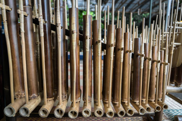 istock Angklung, traditional wood music instrument played in West Java, Indonesia 877011676