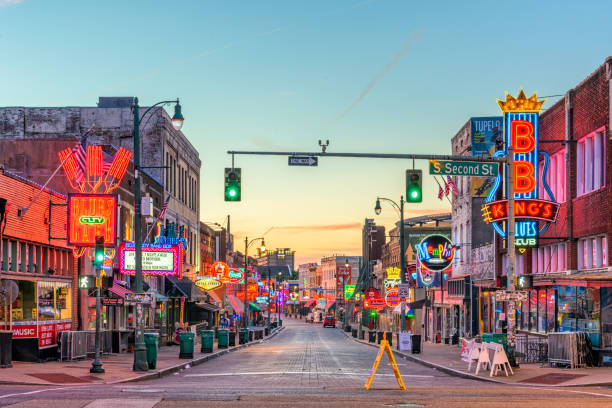 beale street - memphis tennessee tennessee skyline history foto e immagini stock