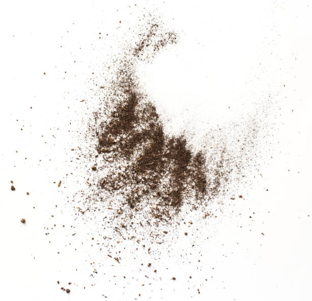 istock Dirt, soil pile isolated on white background, top view 877016212