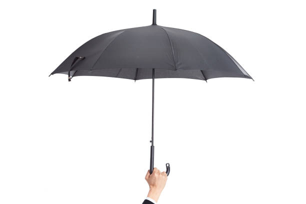istock human hand holding a black umbrella 877018874