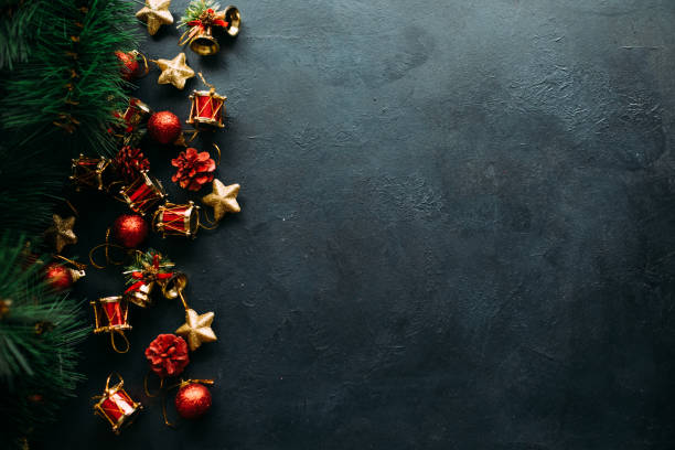 istock festive christmas toys on dark background 877018930