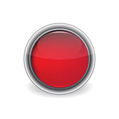 Vector Shiny Red Button Stock Illustration - Download Image Now - Badge ...