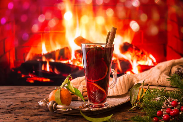 istock Hot mulled wine in a glass 877019288