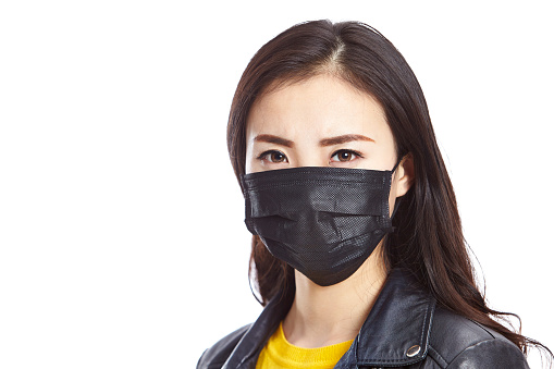 Young Asian Woman Wearing Black Mask Stock Download Image Now Black Color, Protective Face Mask, Adult - iStock