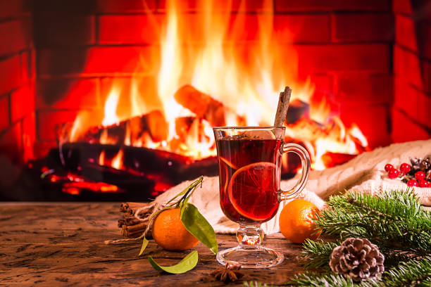 istock Hot mulled wine in a glass 877019396