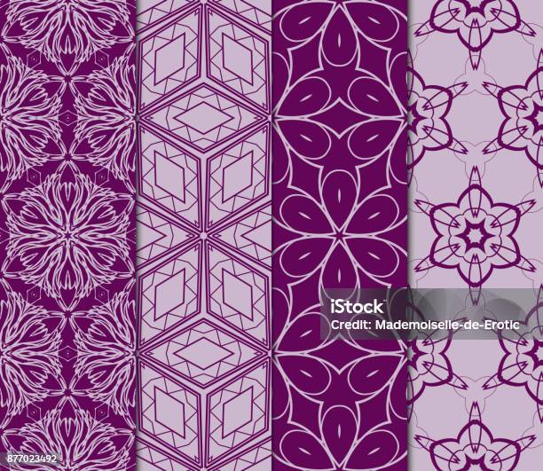 Seamless Geometry Pattern Set Vector Illustration Texture For Design ...