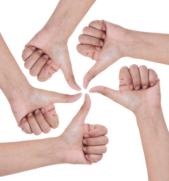 istock Hands in a circle with thumbs up sign ,isolated on white background 877026882
