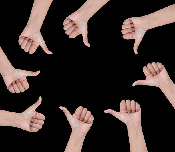 istock Hands in a circle with thumbs up sign ,isolated on black background 877026952