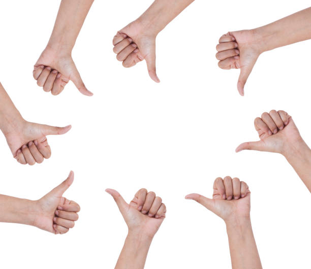 istock Hands in a circle with thumbs up sign ,isolated on white background 877026990