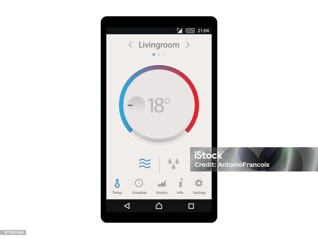 Warm Interface Temperature App Interface Living Room Concept Interface Stock ...