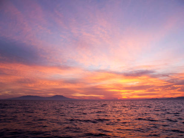 istock Purple sunset over the island 877041722