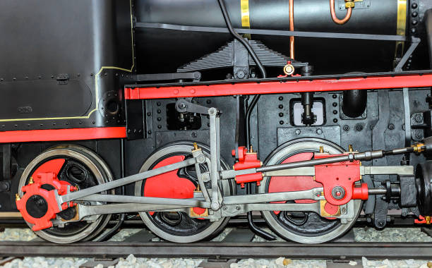 istock Locomotive wheels are close-up. 877052194