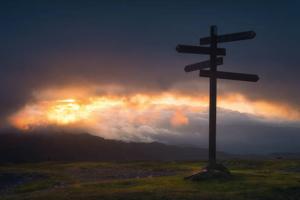 istock signpost in the mountain at sunset 877057434