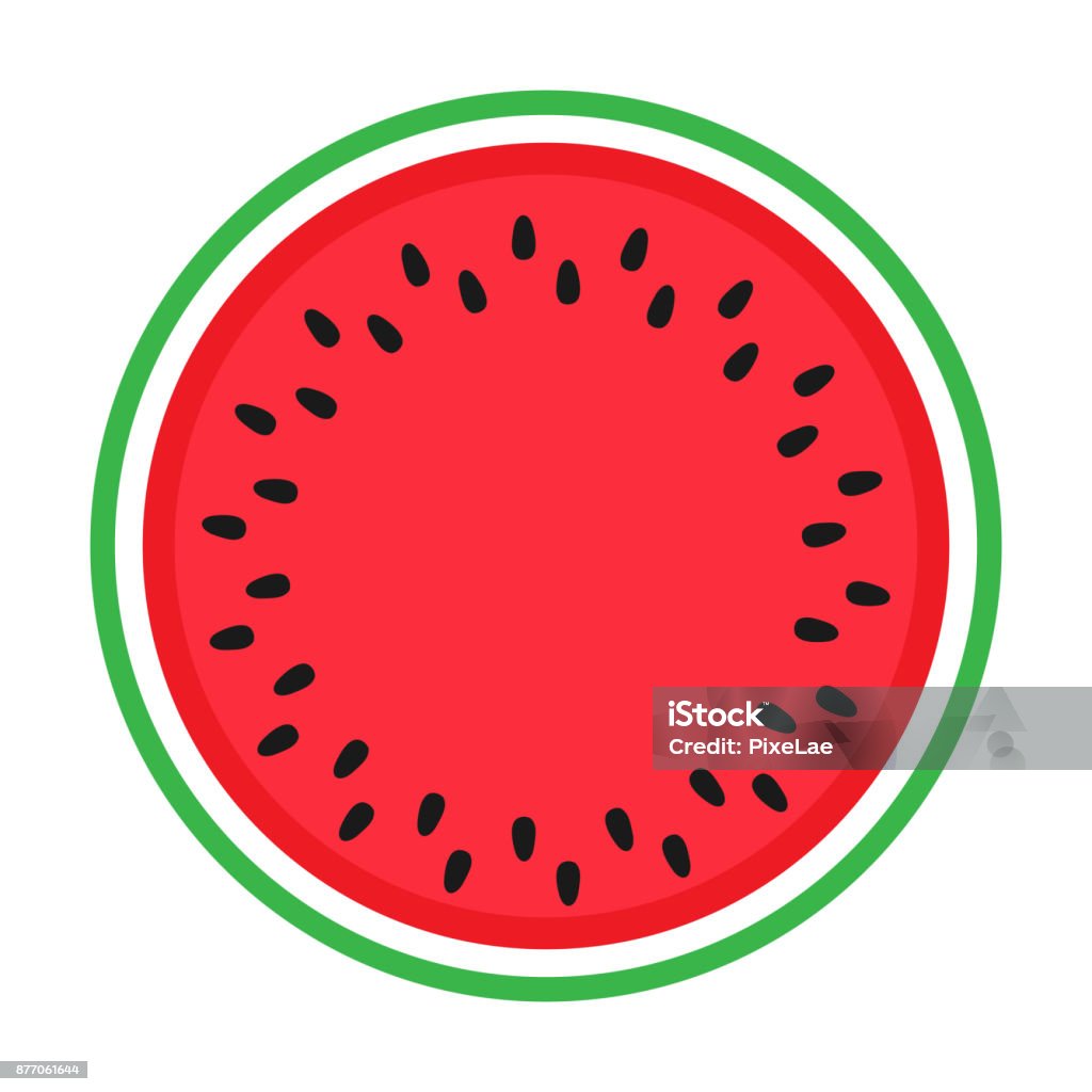 Watermelon colorful icon isolated on white. Circle red green watermelon illustration vector EPS Watermelon colorful icon isolated on white. Circle red green watermelon illustration vector EPS. Watermelon stock vector