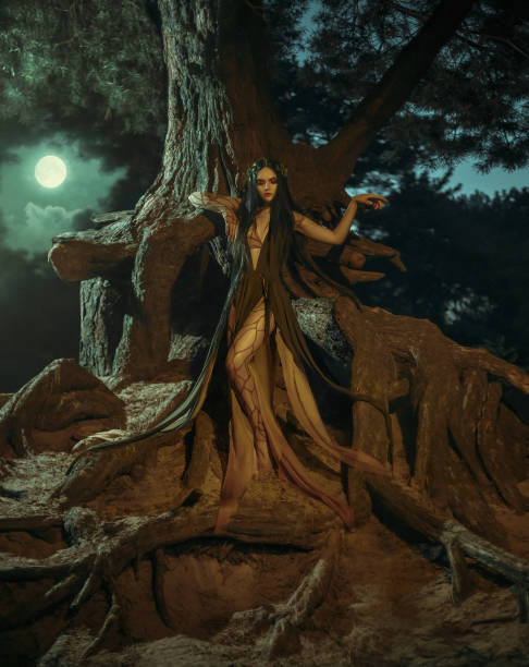istock A fabulous, forest nymph with long hair 877072300