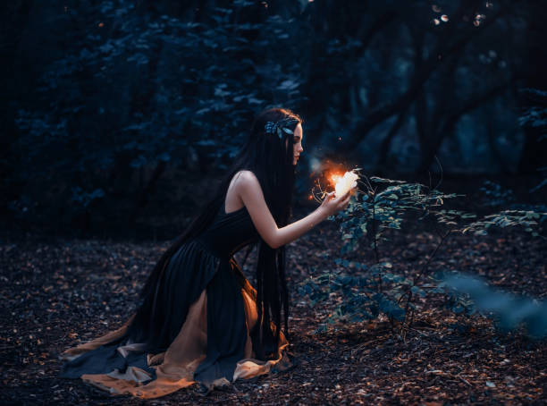 istock A fabulous, forest nymph with long hair 877072570