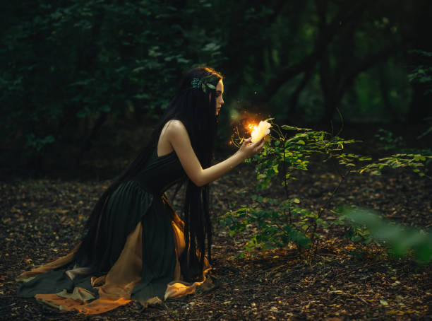 istock A fabulous, forest nymph with long hair 877072658