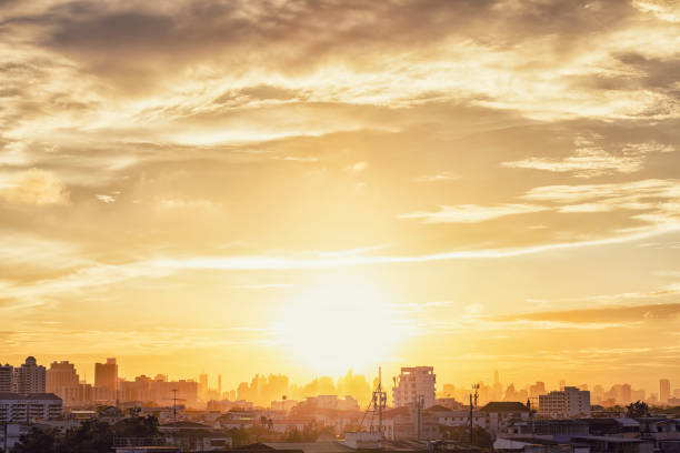 istock Aerial view of dramatic sunset. 877075882