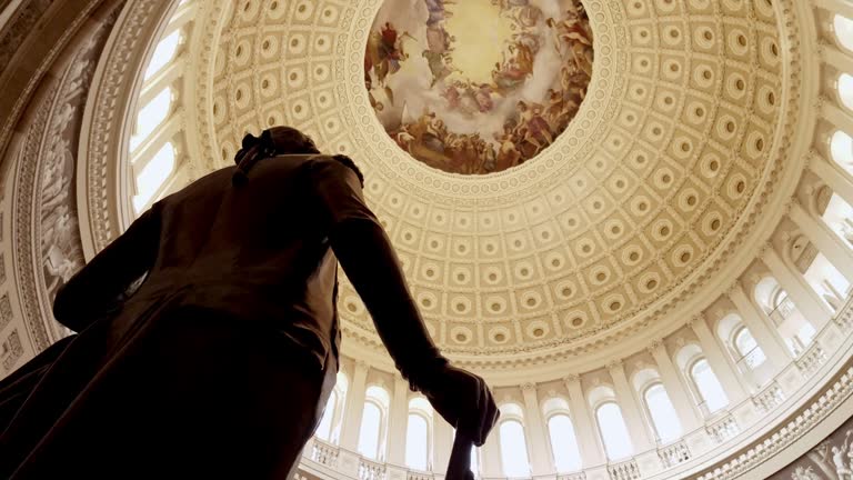 U.S. Capitol Building Rotunda George Washington in Washington, DC - 4k/UHD