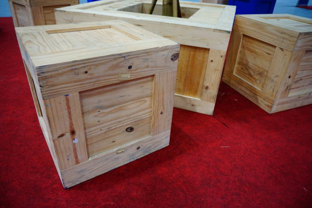 istock Table of chairs adapted from a wooden box 877087374