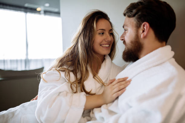 istock Couple in love enjoying wellness weekend 877090524