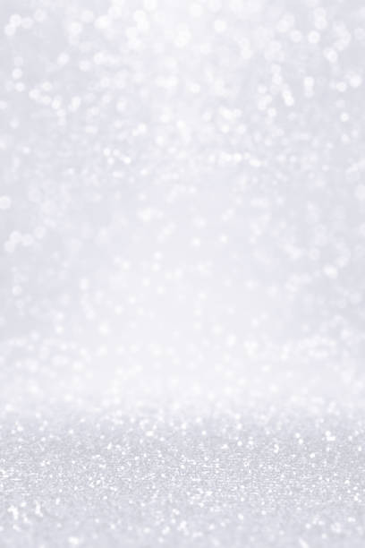 Silver White Glitter Snow Background for Winter or Christmas Coupon stock photo