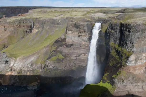 Beautiful view of Haifoss waterfall - Iceland