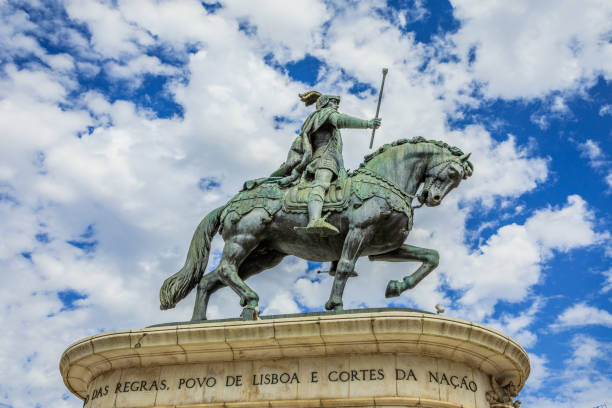 estátua do rei joão eu lisboa - sculpture horse bronze china - fotografias e filmes do acervo